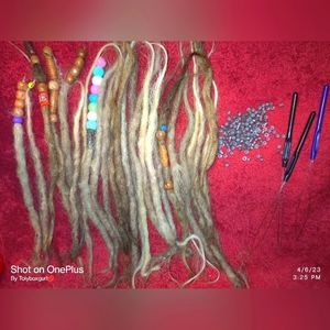 Personally handmade made new  dreads with attachment accessories